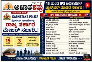 ಕರ್ನಾಟಕ ಪೊಲೀಸ್ ಇಲಾಖೆಯಲ್ಲಿ ಮೇಜರ್ ಸರ್ಜರಿ